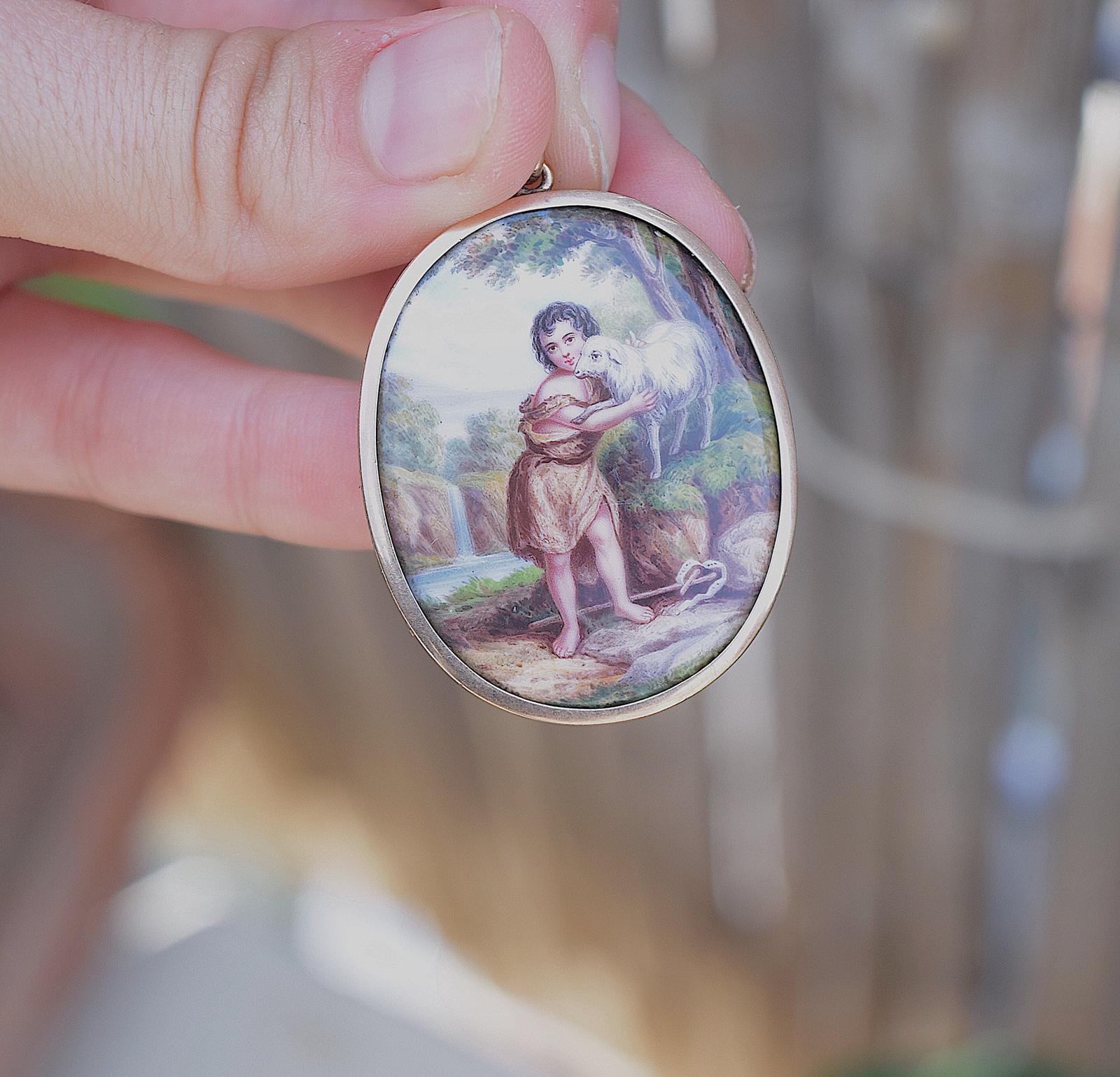 ציור יד ויקטוריאני זהב 15k