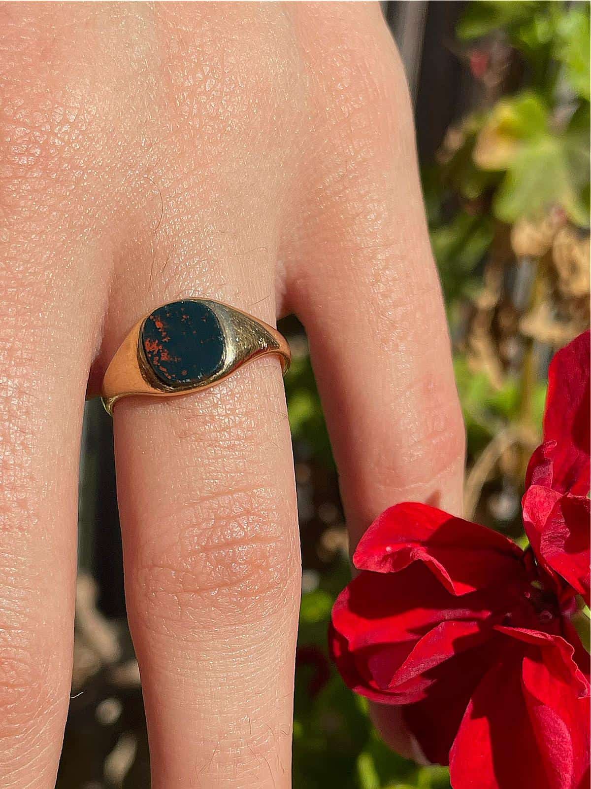 Antique bloodstone ring