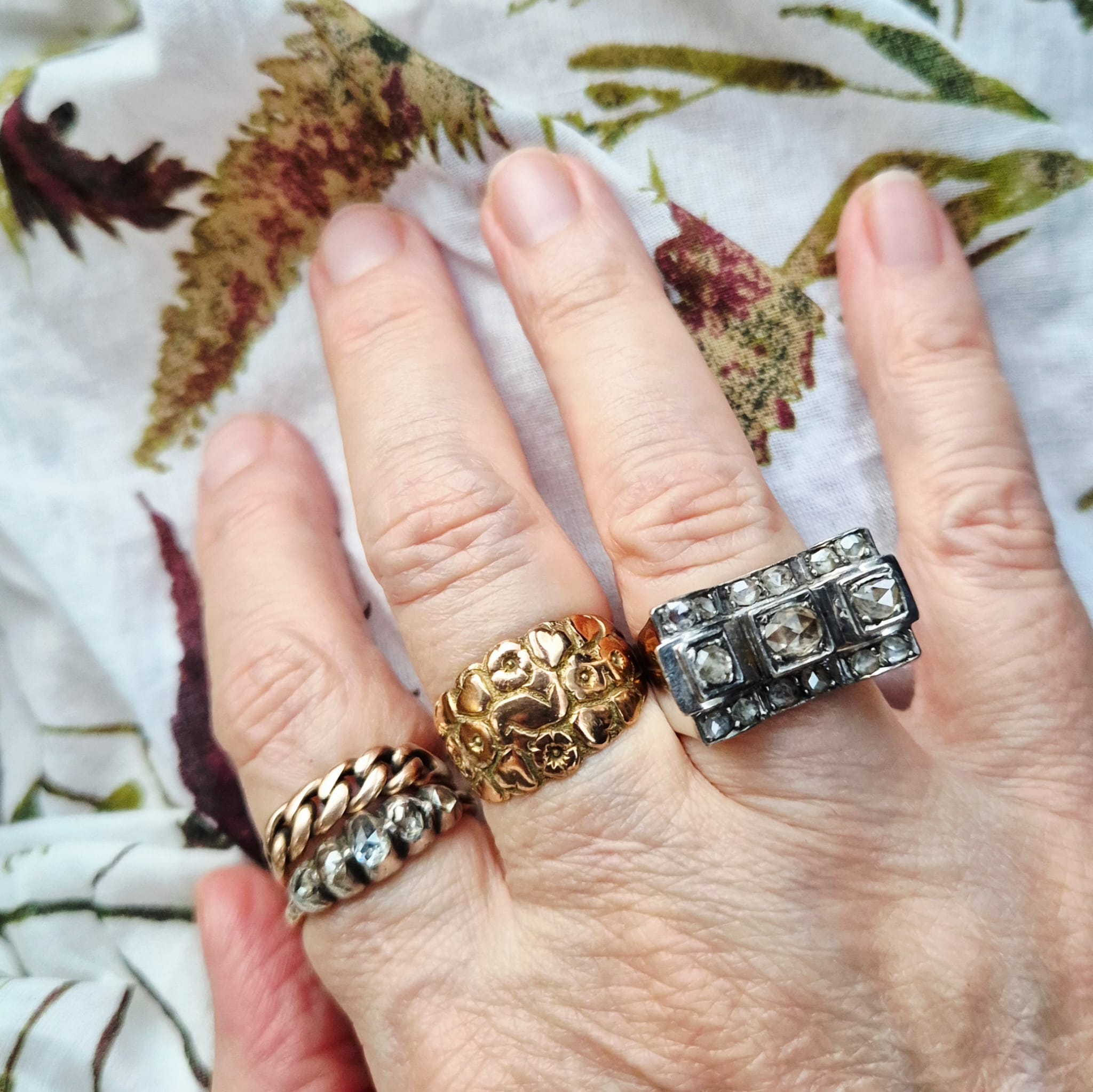 טבעת רטרו יהלומים – תמונה 3