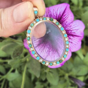 לוקט עתיק טורקיז פנינים