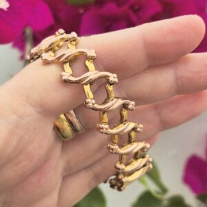 צמיד נמתח זהב אדום וצהוב