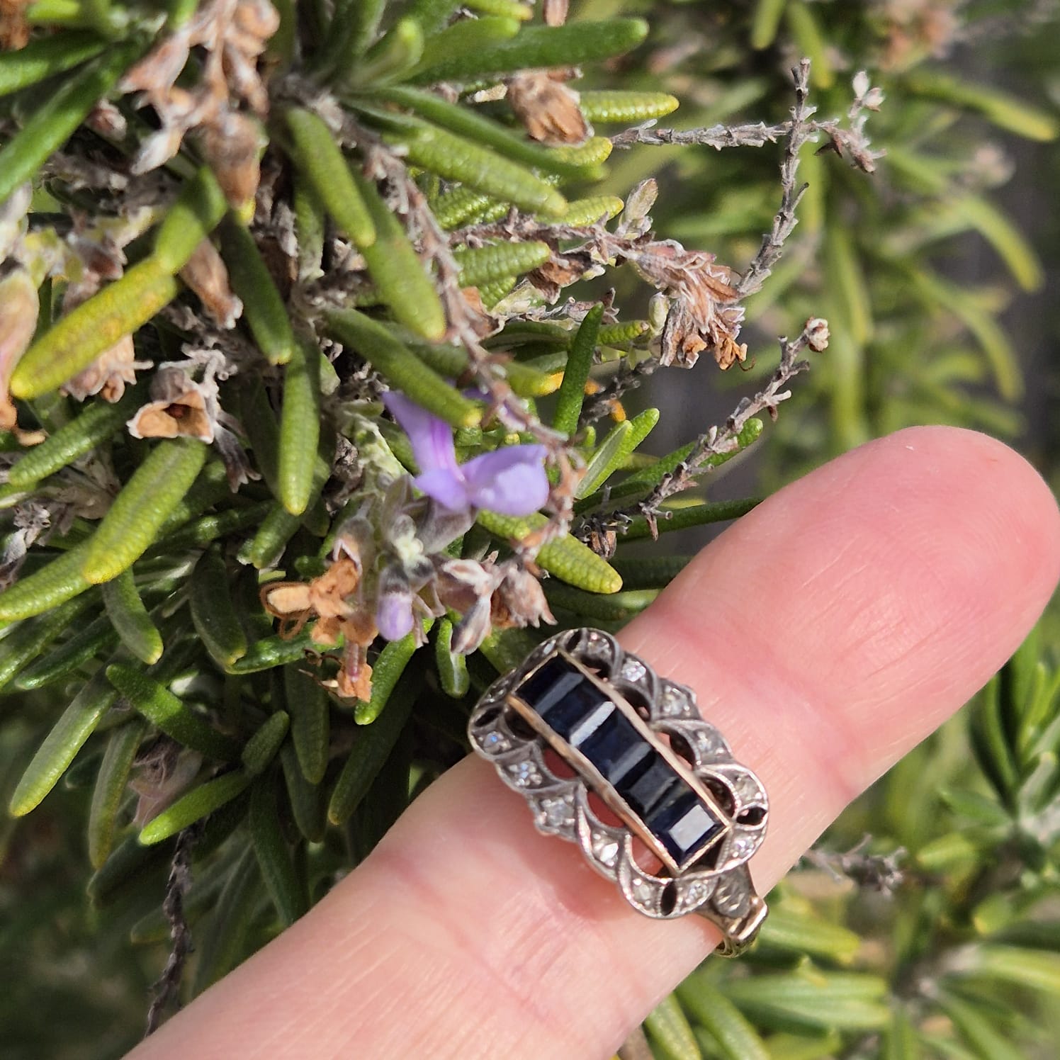 טבעת ספירים יהלומים