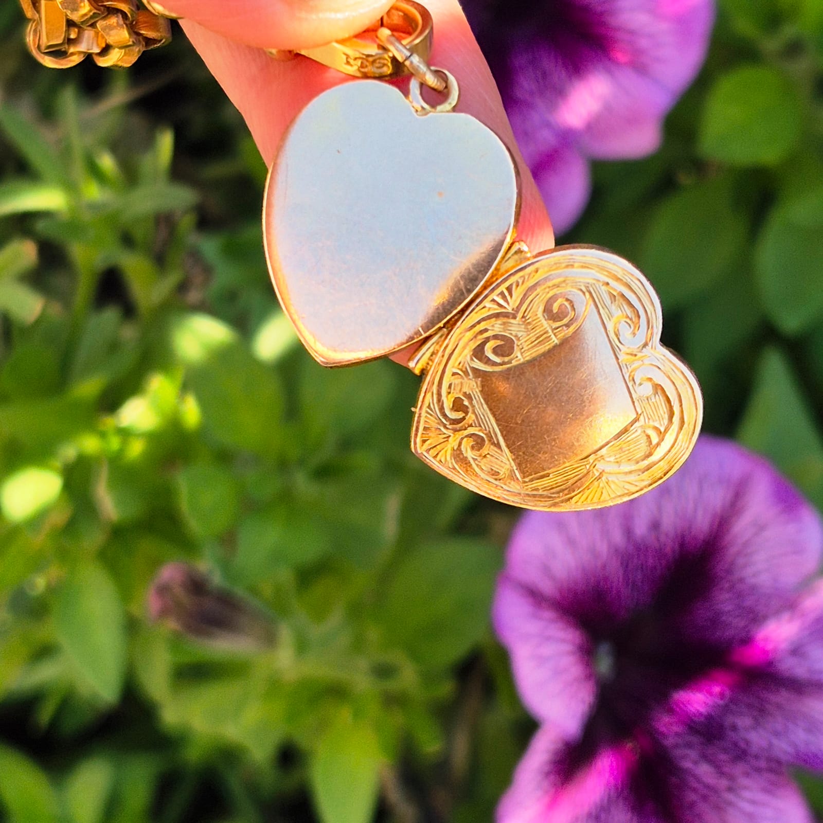 תליון לוקט לב 15 קאראט זהב – תמונה 4