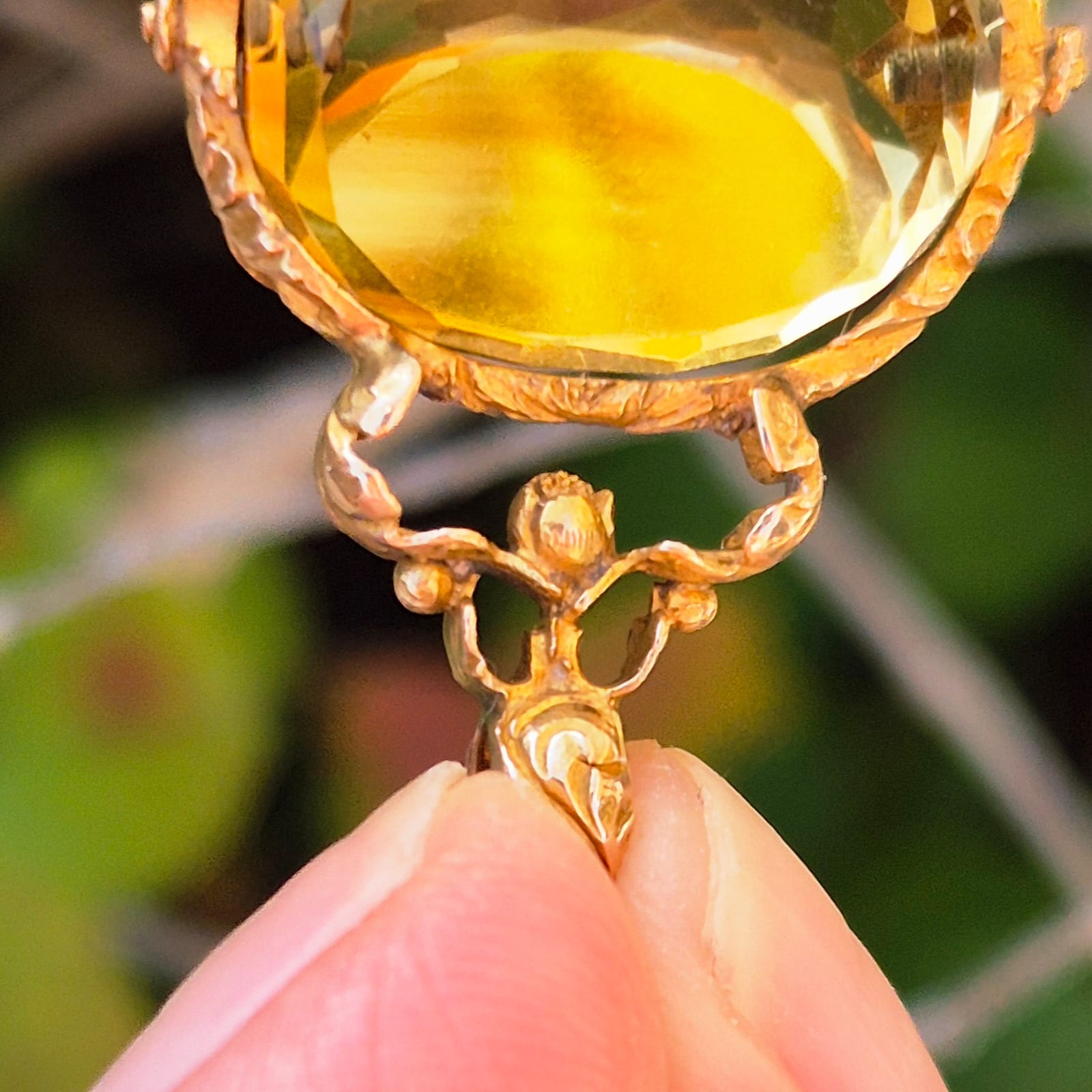 פוב ספינר אנגלי ויקטוריאני עתיק זהב k15 עם אבן ציטרין טבעית – תמונה 2