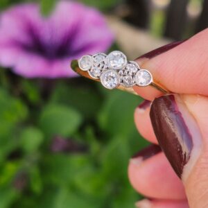 טבעת עתיקה 18k plat יהלומים