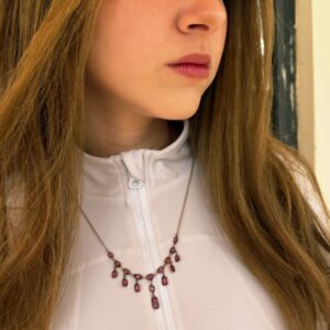 שרשרת פרינג' עתיקה זהב גרנטים