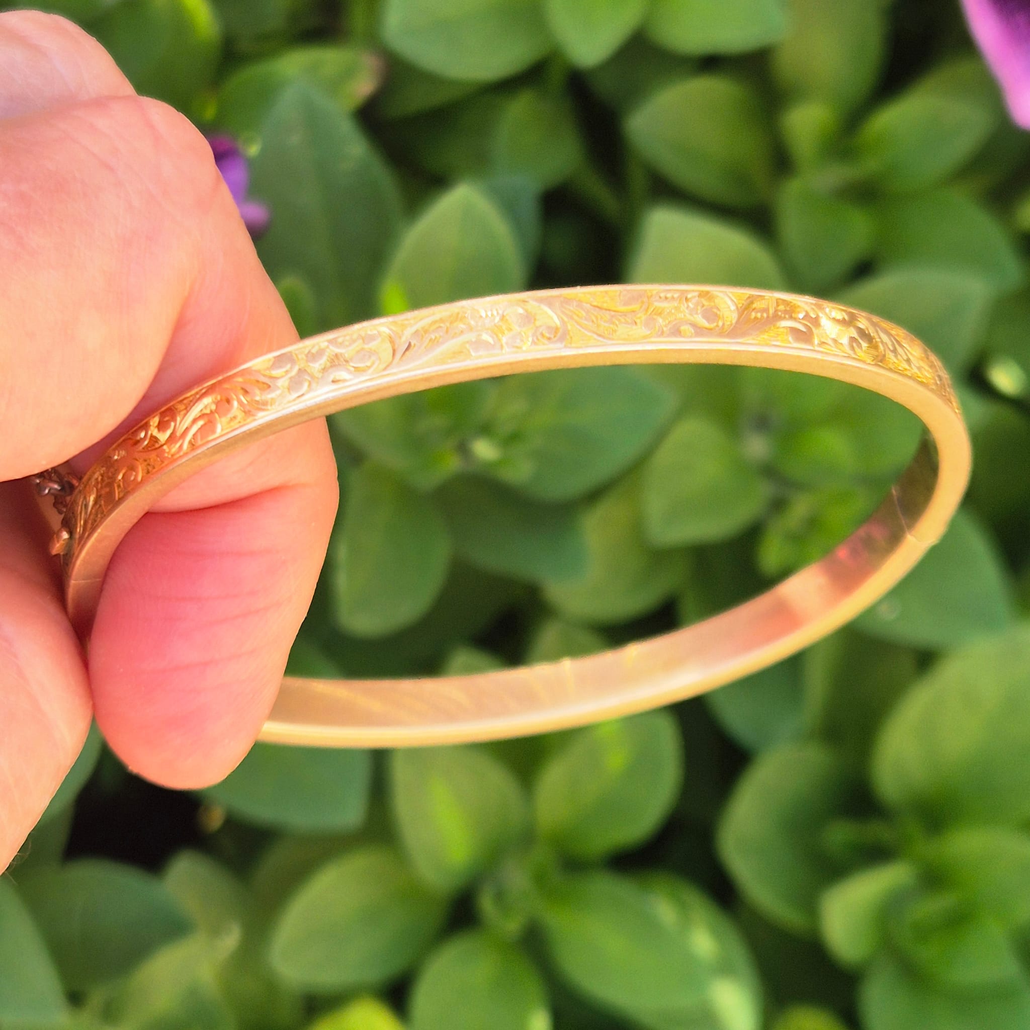 צמיד קשיח עתיק 10k זהב – תמונה 3