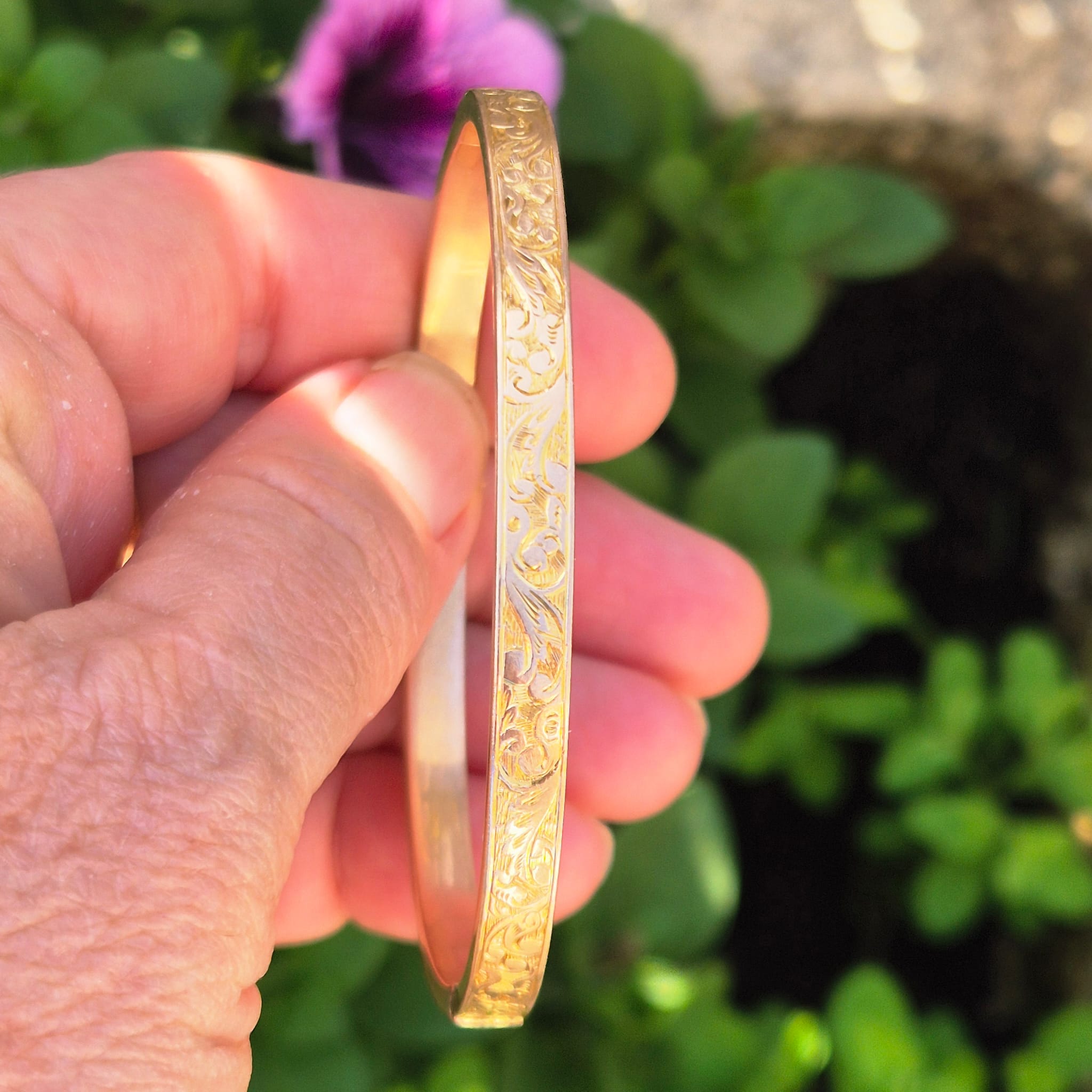 צמיד קשיח עתיק 10k זהב – תמונה 2