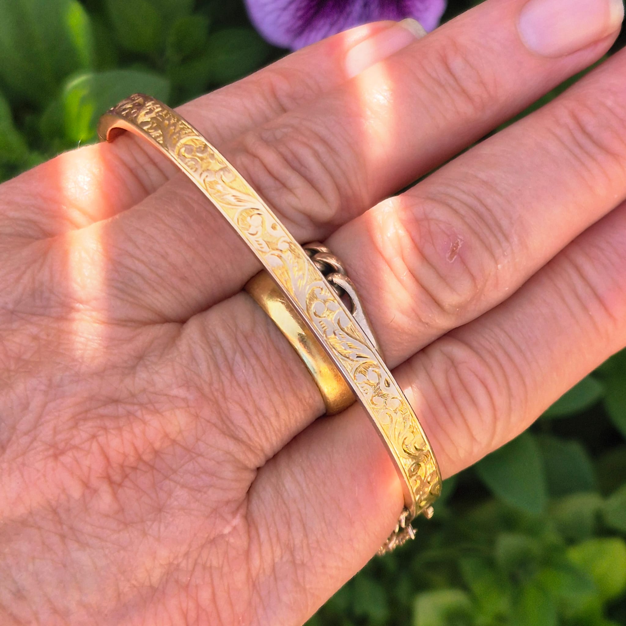 צמיד קשיח עתיק 10k זהב – תמונה 5