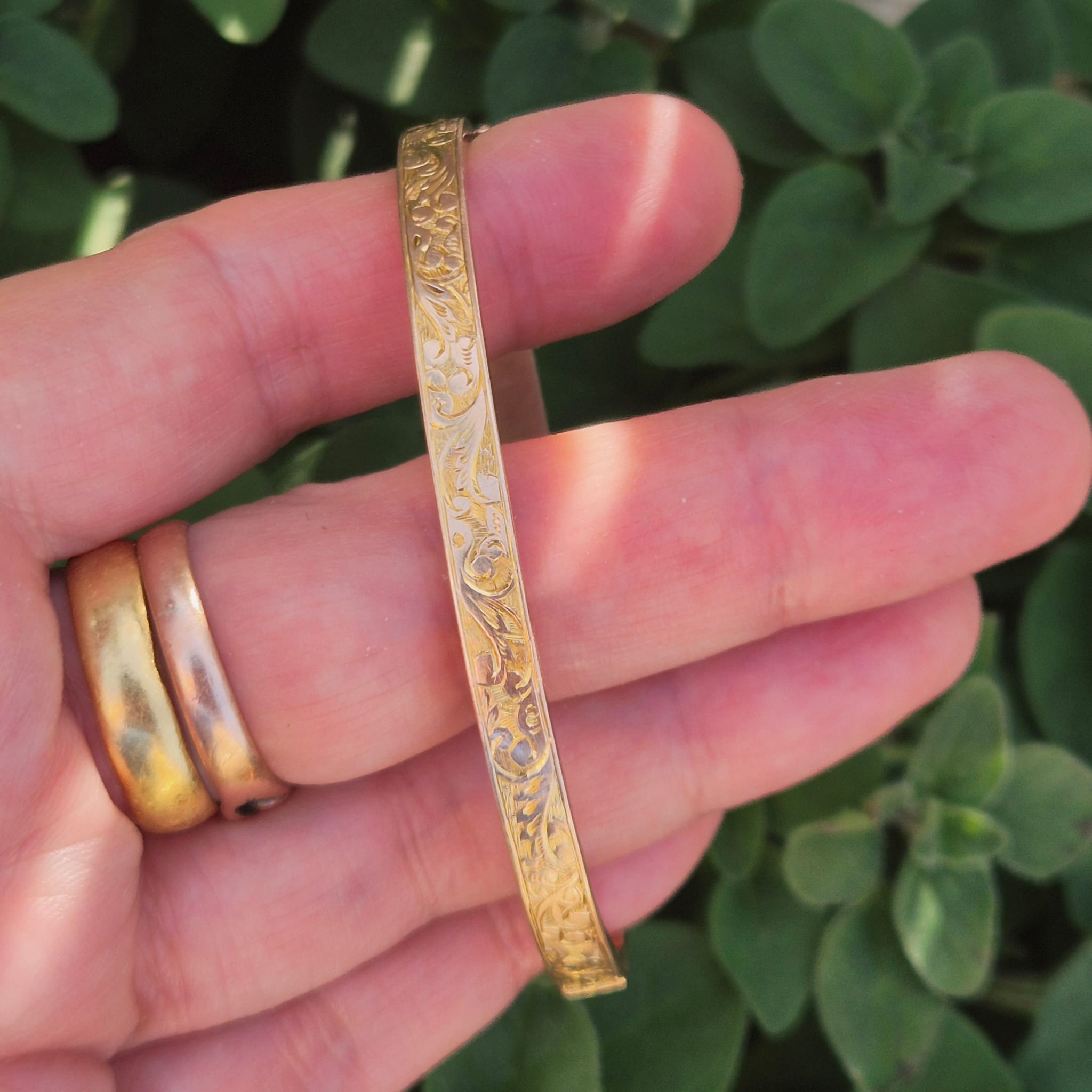 צמיד קשיח עתיק 10k זהב – תמונה 7