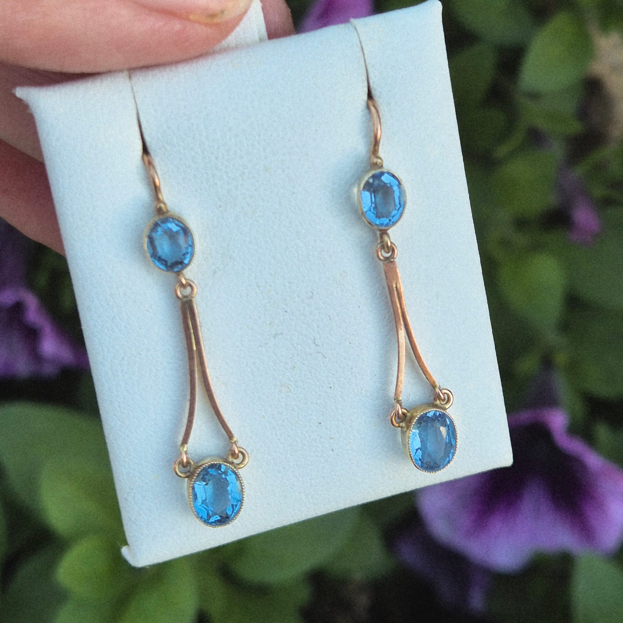 עגילי זהב aqua אקווה מארין מרהיבים – תמונה 2