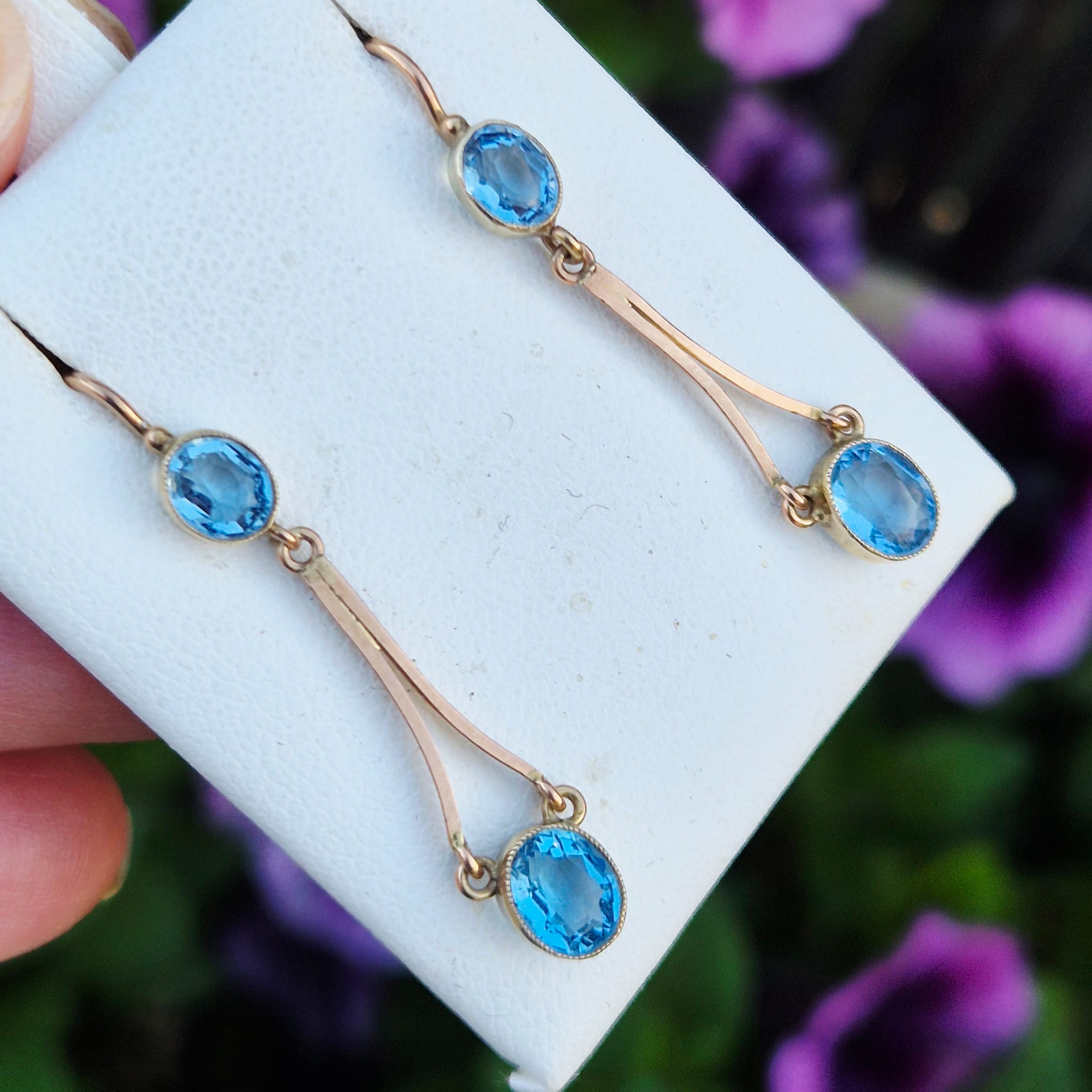 עגילי זהב aqua אקווה מארין מרהיבים – תמונה 3