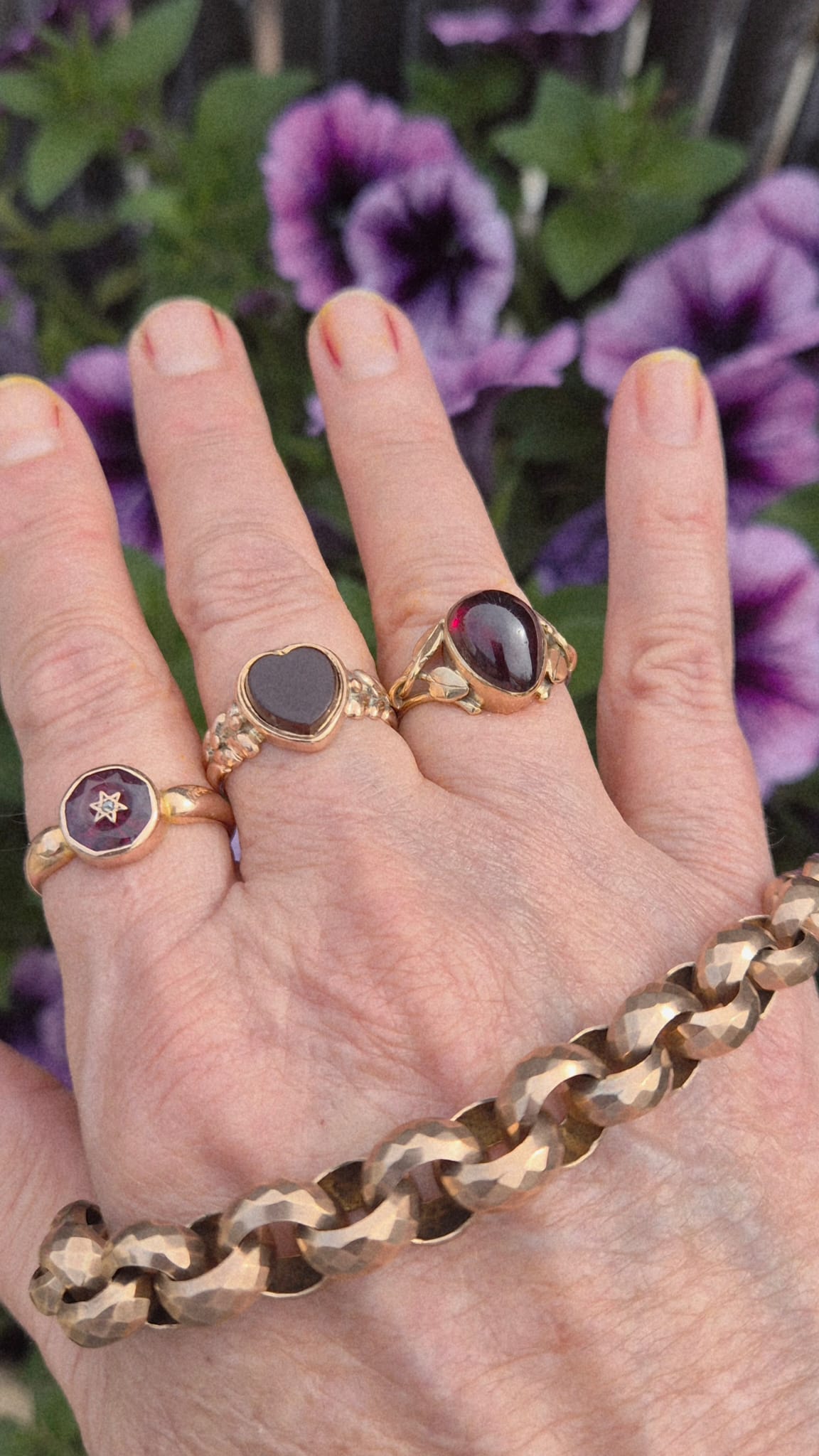 טבעת עתיקה מדהימה גרנט עלים – תמונה 5