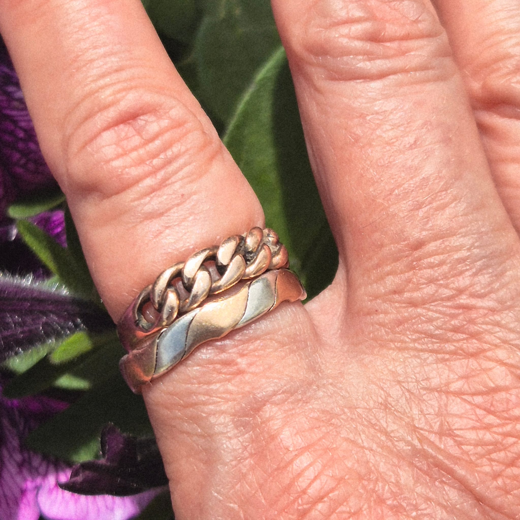 טבעת מיוחדת זהב 18 קאראט וכסף – תמונה 3