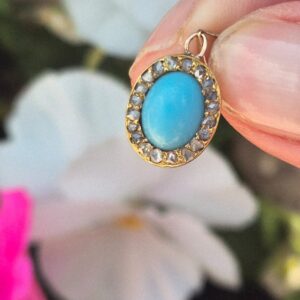 תליון טורקיז יהלומים