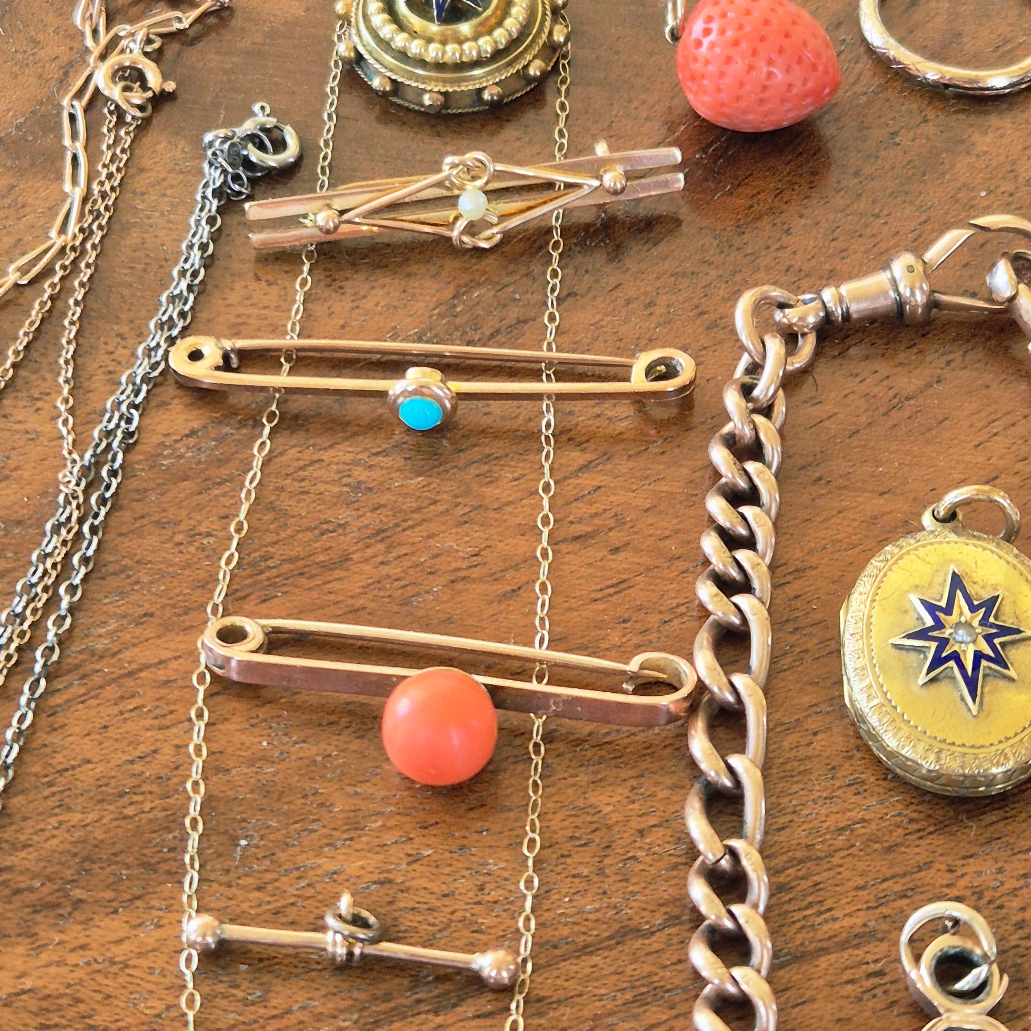 סיכת bar brooch זהב טורקיז – תמונה 4