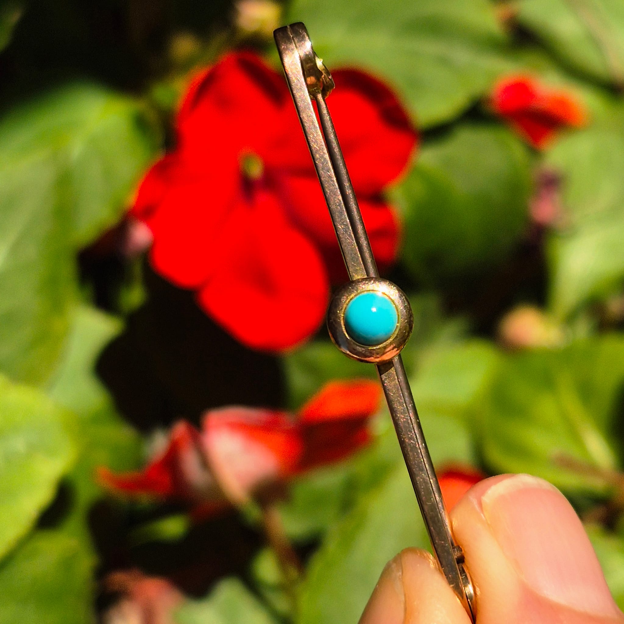 סיכת bar brooch זהב טורקיז – תמונה 2