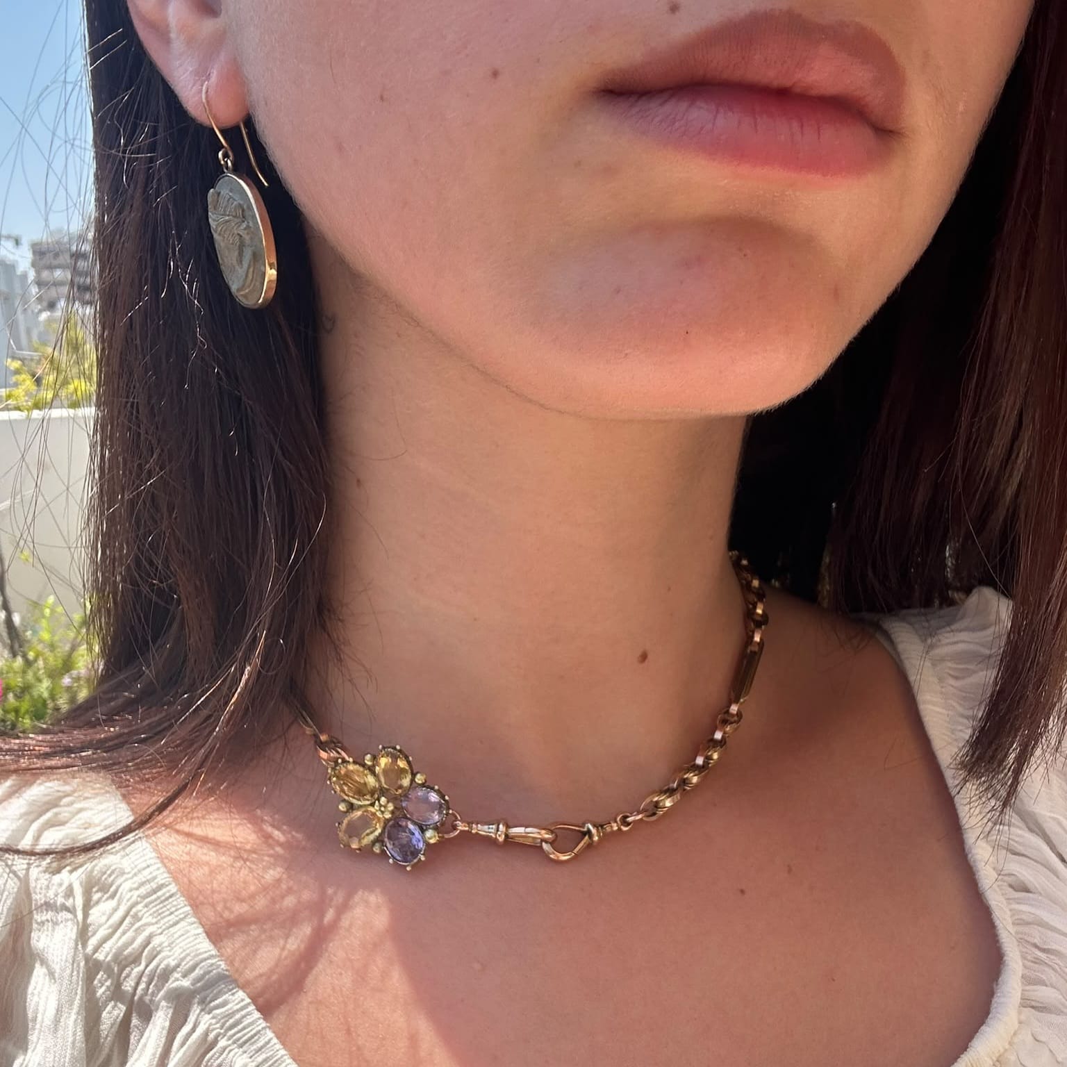 שרשרת אלברט עתיקה מזהב trombone – תמונה 5